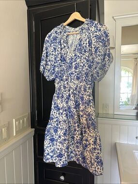 Rails Fiorella Royal Blue Floral Smocked Waist Dress